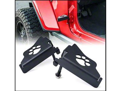 Front Foot Pegs; Paw Print (20-25 Jeep Gladiator JT)