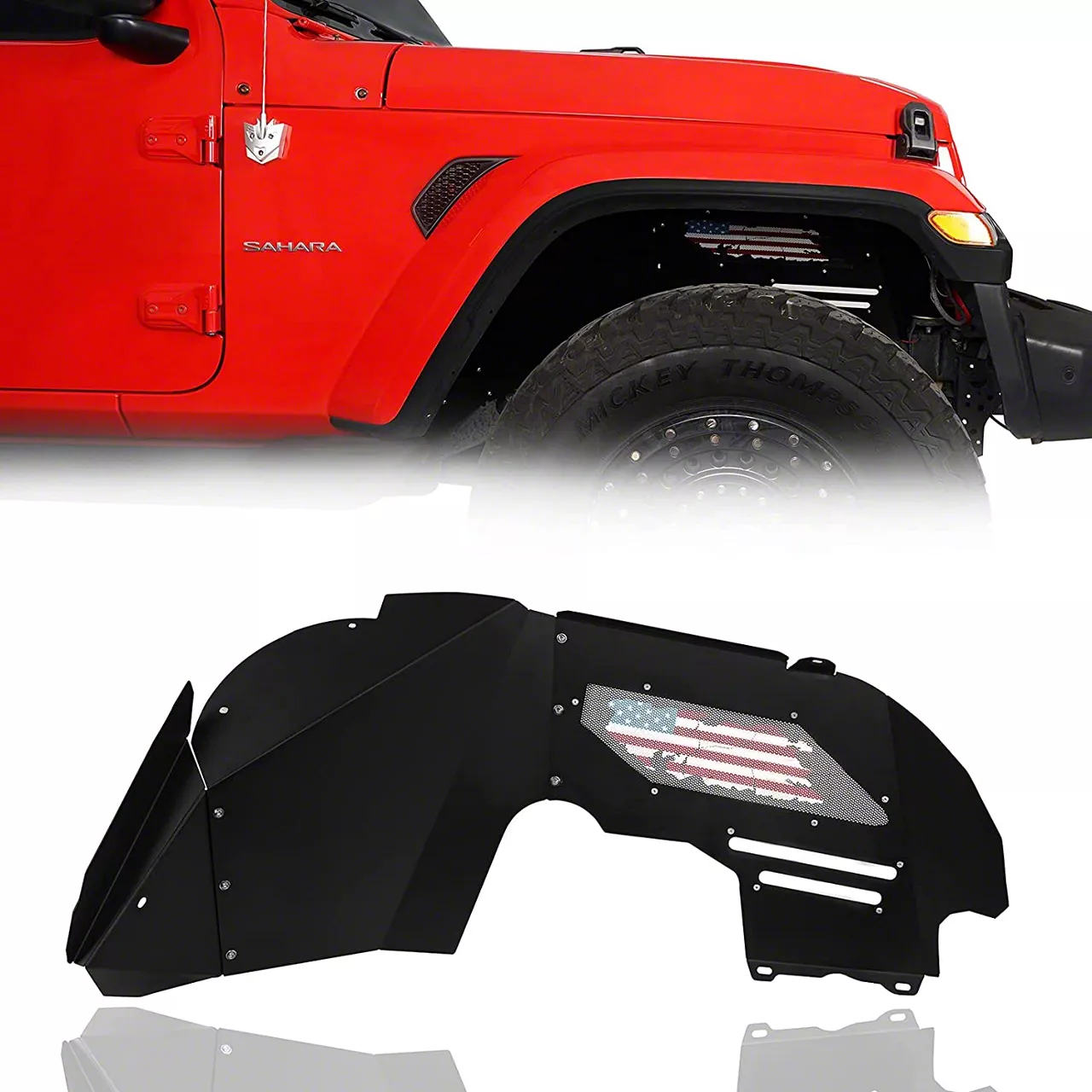 Jeep Gladiator Front Inner Fender Liners; US Flag (2024 Jeep Gladiator
