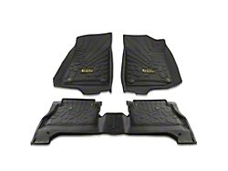 Front and Rear Floor Liners; Black (20-23 Jeep Gladiator JT w/ Rear Underseat Storage)