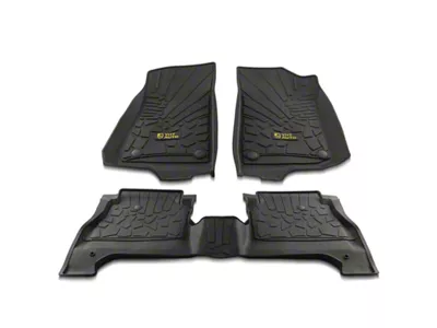 Front and Rear Floor Liners; Black (20-23 Jeep Gladiator JT w/ Rear Underseat Storage)