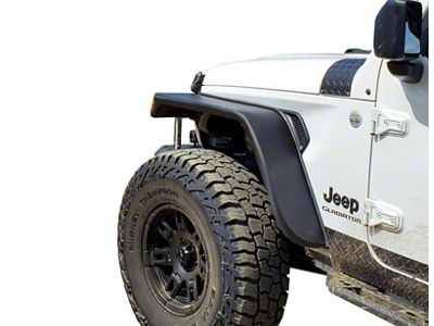 Front Tube Fender Flares; Black (20-25 Jeep Gladiator JT)