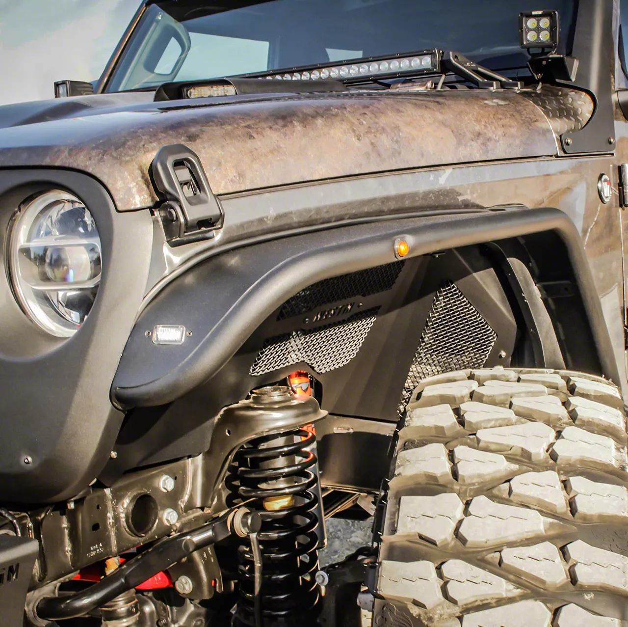 Jeep Gladiator Front Tube Fenders; Textured Black (20-25
