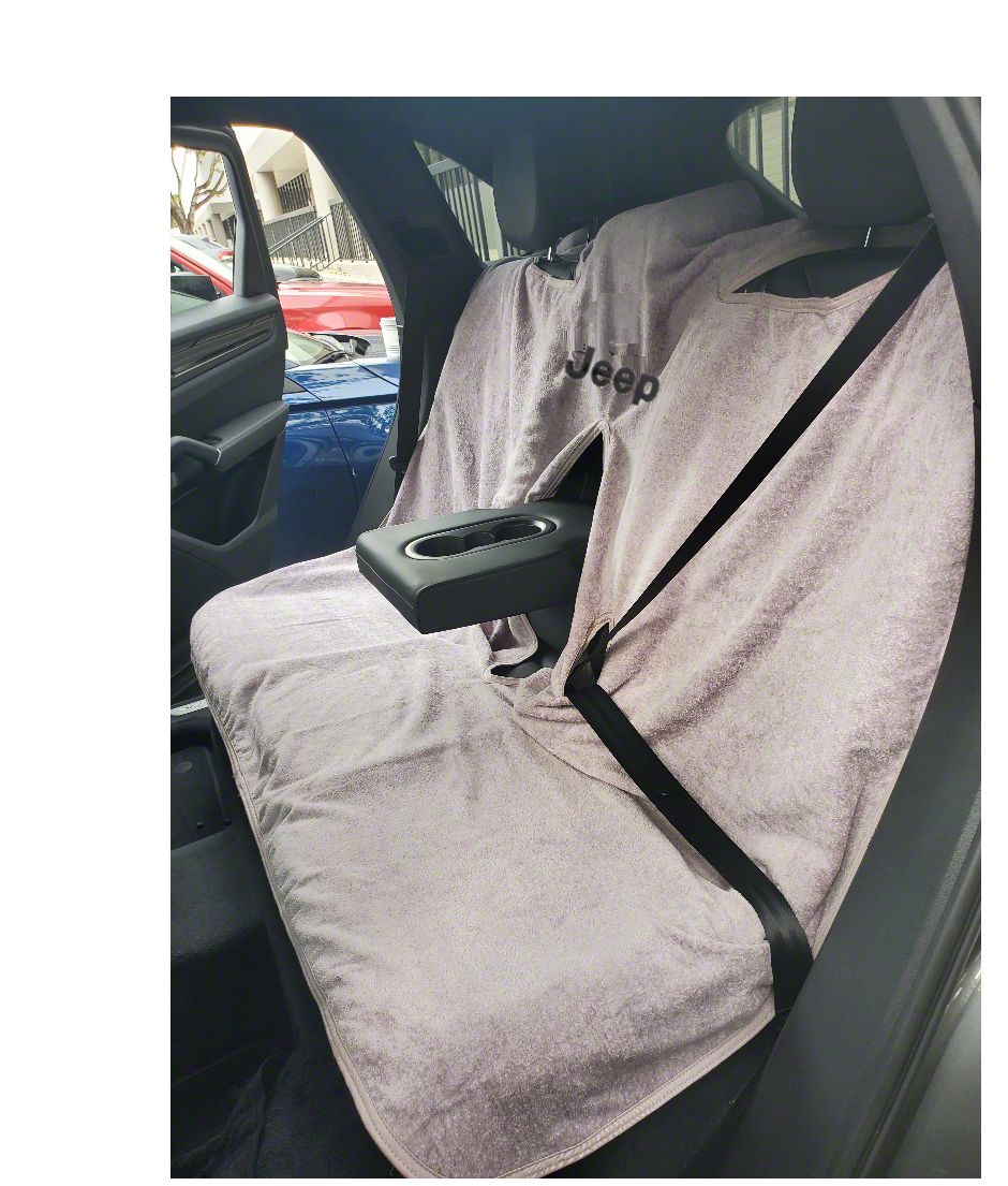 Jeep Gladiator Full Back Seat Towel with Jeep Logo; Gray (Universal