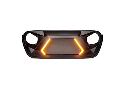 G4 Angry Series Grille with Turn Signals; Matte Black (20-25 Jeep Gladiator JT)