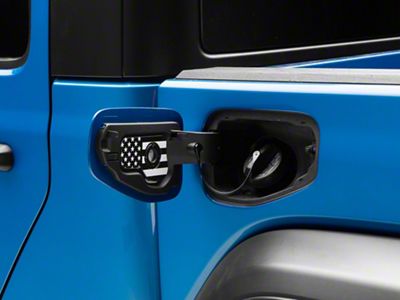 Gas Cap Holder Insert; Black and White American Flag (20-25 Jeep Gladiator JT)