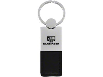 Gladiator Duo Leather / Chrome Key Fob; Black