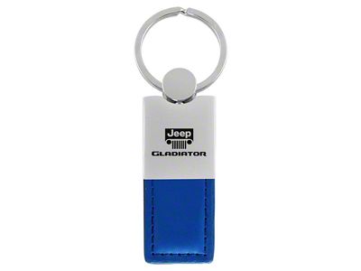 Gladiator Duo Leather / Chrome Key Fob; Blue