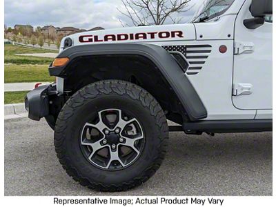 GLADIATOR Hood Letters; Matte Black with Matte Black Pinstripe (20-25 Jeep Gladiator JT)