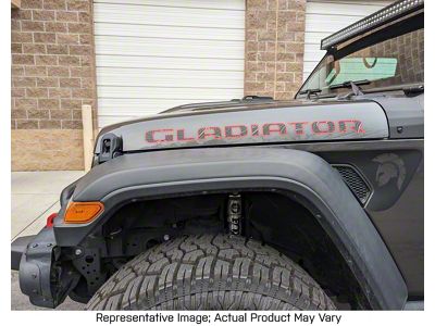 GLADIATOR Hood Letters; Topographic Print Gloss Black (20-25 Jeep Gladiator JT)