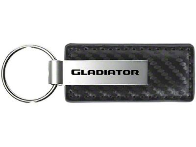 Gladiator Leather Key Fob; Gunmetal Carbon Fiber