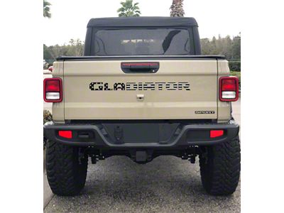 Gladiator Tailgate Letters; Black and Silver American Flag (20-25 Jeep Gladiator JT)