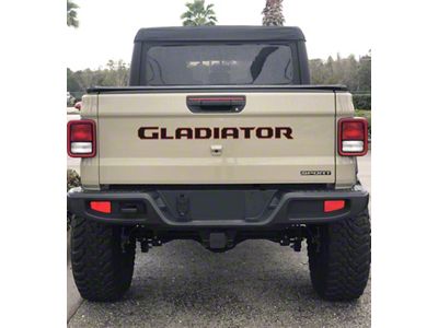 Gladiator Tailgate Letters; Matte Black with Red Outline (20-25 Jeep Gladiator JT)
