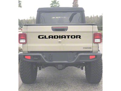 Gladiator Tailgate Letters; Reflective Black Topo with Red Outline (20-25 Jeep Gladiator JT)