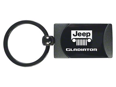 Gladiator Two-Tone Rectangular Keychain; Gunmetal