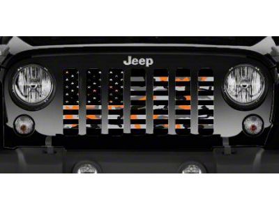 Grille Insert; American Orange Camo Flag (20-25 Jeep Gladiator JT)