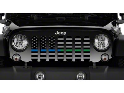 Grille Insert; American Tactical Back the Blue and Military (20-25 Jeep Gladiator JT)