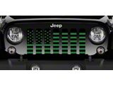 Grille Insert; Black and Green American Flag (20-25 Jeep Gladiator JT)