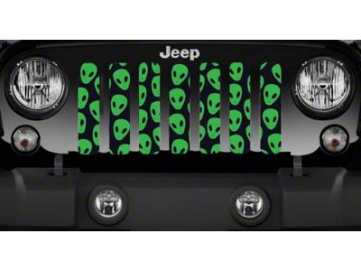 Grille Insert; Bright Green Alien Heads (20-25 Jeep Gladiator JT)