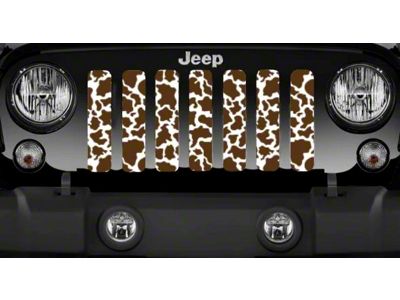 Grille Insert; Cow Hide Pattern with Brown Spots and Cream (20-25 Jeep Gladiator JT)
