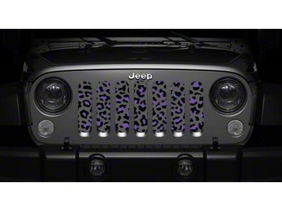 Grille Insert; Gray and Purple Leopard Print (20-25 Jeep Gladiator JT)