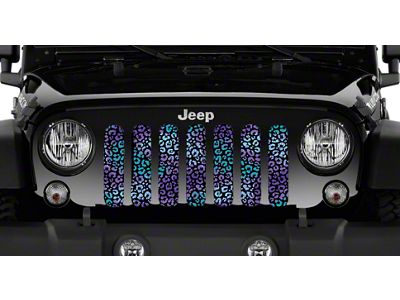 Grille Insert; Purple Leopard Print (20-25 Jeep Gladiator JT)