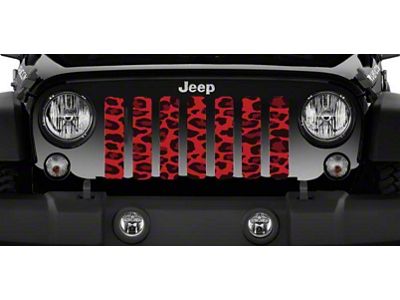 Grille Insert; Wild Red Leopard Print (20-25 Jeep Gladiator JT)
