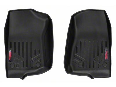 Rough Country Heavy Duty Front Floor Mats; Black (20-25 Jeep Gladiator JT)