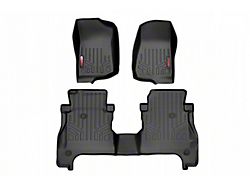 Rough Country Heavy Duty Front and Rear Floor Mats; Black (20-25 Jeep Gladiator JT)