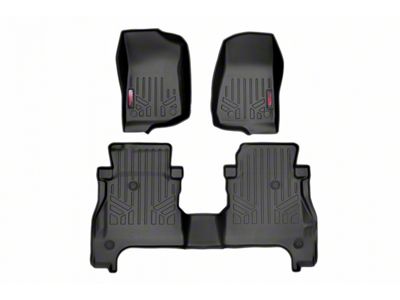 Rough Country Heavy Duty Front and Rear Floor Mats; Black (20-25 Jeep Gladiator JT)