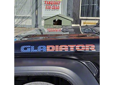 GLADIATOR Hood Decal; American Flag (20-25 Jeep Gladiator JT)