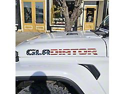 GLADIATOR Hood Decal; Distressed American Flag (20-25 Jeep Gladiator JT)