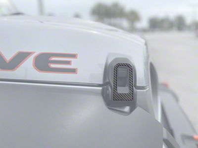 Hood Hinge Accent Trim; Forged Carbon Fiber (20-25 Jeep Gladiator JT)