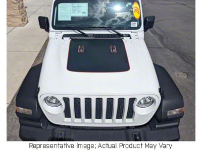 Hood Stripes; Carbon Fiber Black (20-25 Jeep Gladiator JT Launch Edition, Rubicon)