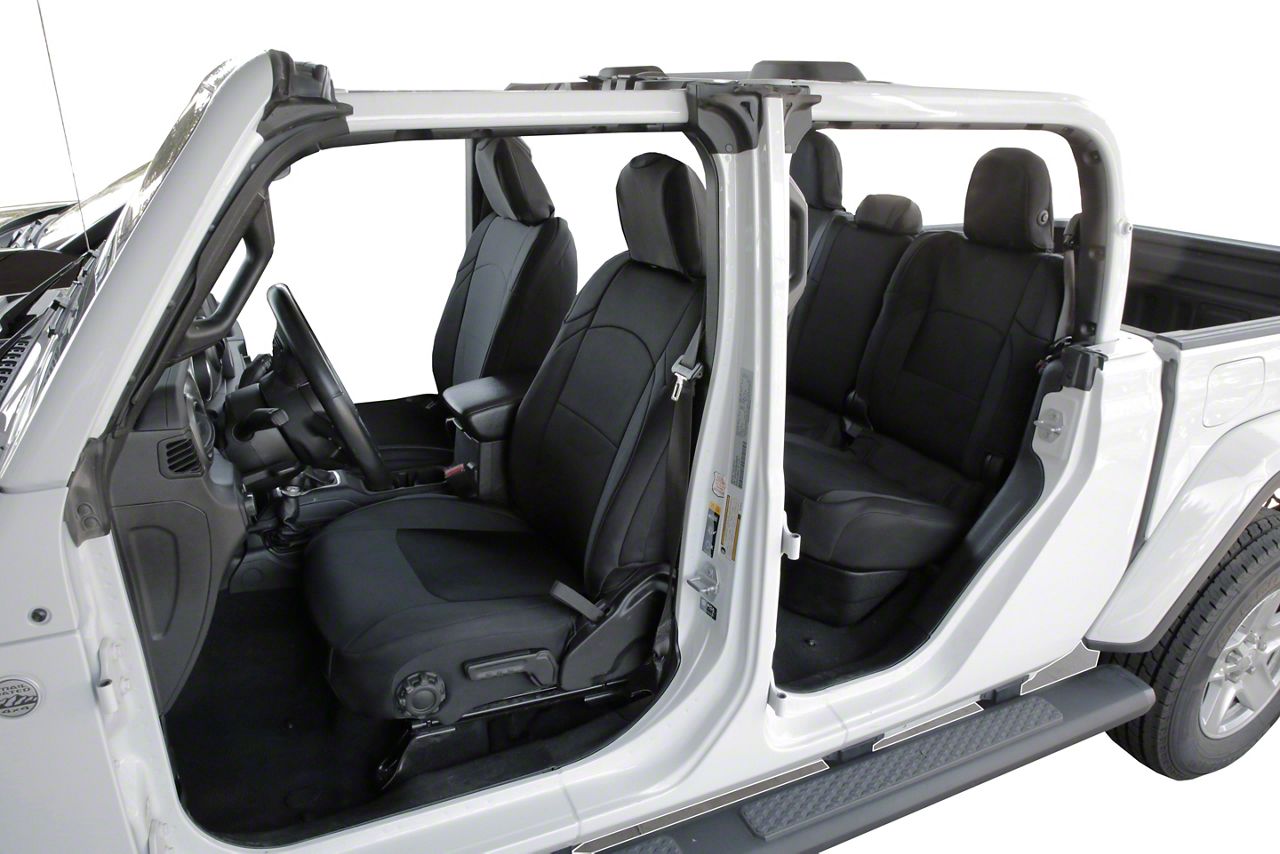 Jeep Gladiator Hybrid Neoprene Front and Rear Seat Covers; Black (2024