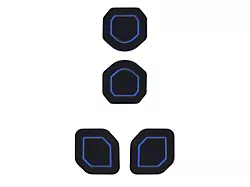 Interior Cup Holder Foam Inserts; 4-Piece Kit; Black/Blue (20-25 Jeep Gladiator JT)