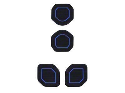 Interior Cup Holder Foam Inserts; 4-Piece Kit; Black/Blue (20-25 Jeep Gladiator JT)