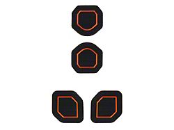 Interior Cup Holder Foam Inserts; 4-Piece Kit; Black/Orange (20-24 Jeep Gladiator JT)