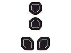 Interior Cup Holder Foam Inserts; 4-Piece Kit; Black/Pink (20-26 Jeep Gladiator JT)