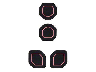 Interior Cup Holder Foam Inserts; 4-Piece Kit; Black/Pink (20-25 Jeep Gladiator JT)