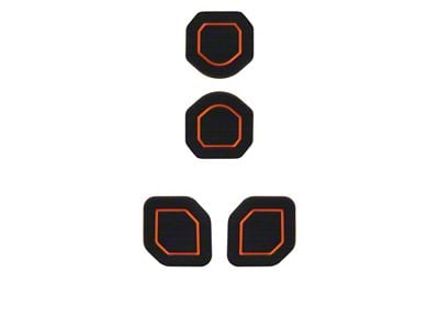 Interior Cup Holder Foam Inserts; Black/Orange (20-25 Jeep Gladiator JT)