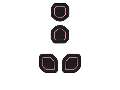 Interior Cup Holder Foam Inserts; Black/Pink (20-25 Jeep Gladiator JT)