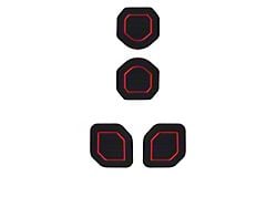 Interior Cup Holder Foam Inserts; Black/Red (20-25 Jeep Gladiator JT)