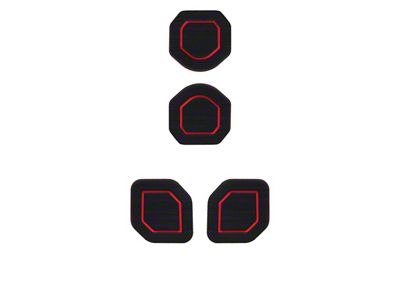 Interior Cup Holder Foam Inserts; Black/Red (20-25 Jeep Gladiator JT)