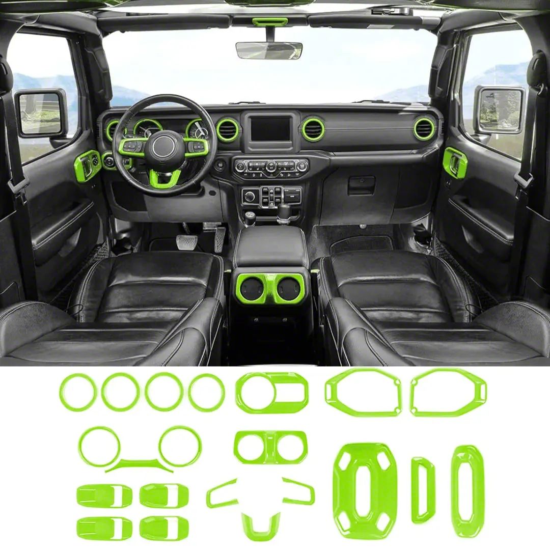 Jeep Gladiator Interior Trim Kit 21 Piece Green 20 23 Jeep Gladiator 