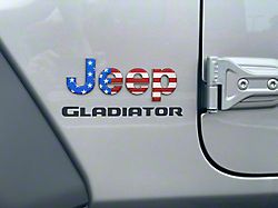 Jeep Fender Emblem Letter Overlays; American Flag (20-25 Jeep Gladiator JT)