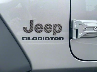 Jeep Fender Emblem Letter Overlays; Domed Carbon Fiber (20-25 Jeep Gladiator JT)