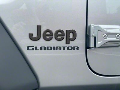 Jeep Fender Emblem Letter Overlays; Gloss Black (20-25 Jeep Gladiator JT)