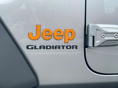 Jeep Fender Emblem Letter Overlays; Gloss Orange (20-25 Jeep Gladiator JT)