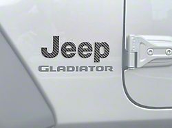 Jeep Fender Emblem Letter Overlays; Reflective Black Topo with Red Outline (20-25 Jeep Gladiator JT)