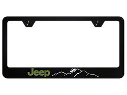 Jeep Green Mountain License Plate Frame; Black (Universal; Some Adaptation May Be Required)